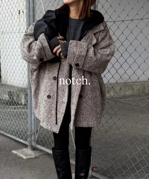 セール】【 notch.by yui 】Re arrival 2025AW ヘリンボーンPコート