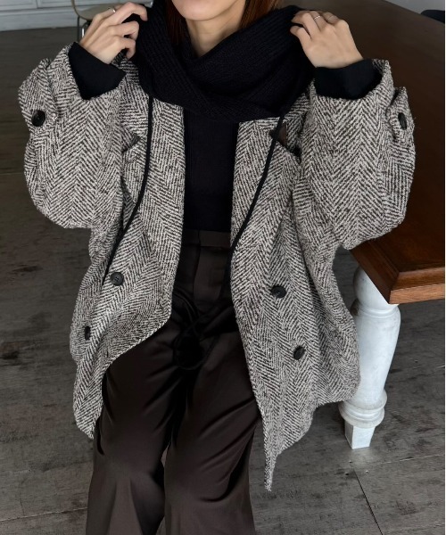 セール】【 notch.by yui 】Re arrival 2025AW ヘリンボーンPコート