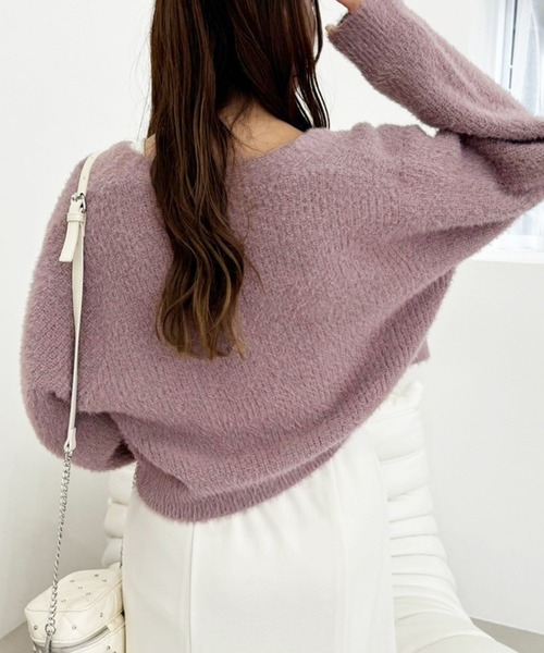 one after another NICE CLAUP（ワンアフターアナザーナイスクラップ）の「【WEB限定商品】ビジューリボンカラフルフェザーカーディガン（カーディガン/ボレロ・レディース・ピンク/ベージュ/アイボリー/ブルーグレー/ピンク系その他・FREE）」の22枚目の写真