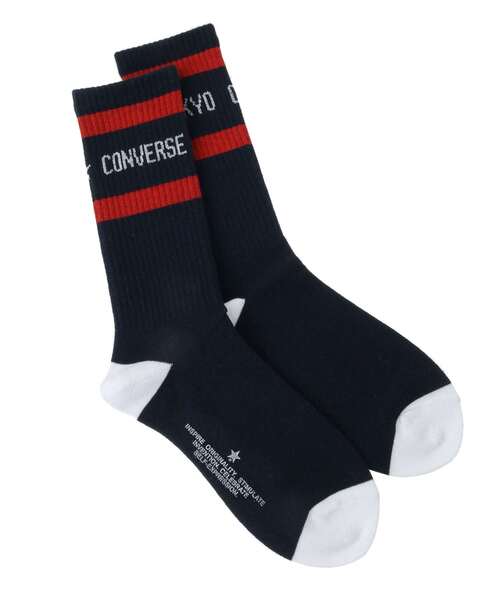 CONVERSE TOKYO(コンバーストウキョウ)の「LOGO RIB LINE SOX(ソックス/靴下・レディース・グリーン/ネイビー/ブラック・1/3)」の3枚目の写真