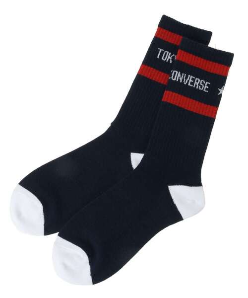 CONVERSE TOKYO(コンバーストウキョウ)の「LOGO RIB LINE SOX(ソックス/靴下・レディース・グリーン/ネイビー/ブラック・1/3)」の4枚目の写真