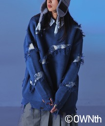 OWNth | スラッシュダメージデザインニットトップス(ニット/セーター)