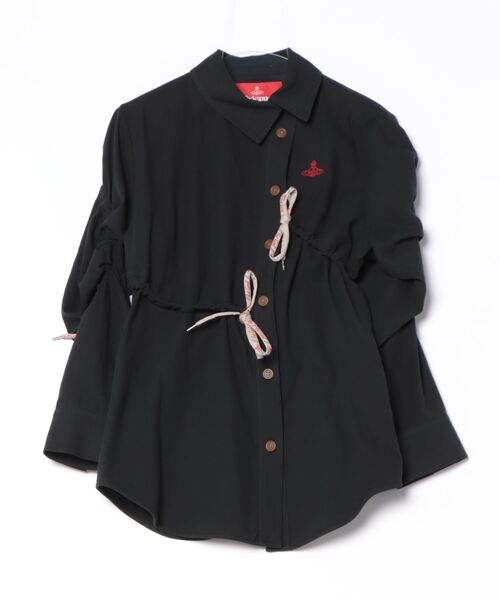 Vivienne Westwood(ヴィヴィアンウエストウッド)の「ビエラトリプルウォッシュドローストリングシャツ(シャツ/ブラウス・レディース・チャコール/ブラック・FREE)」の2枚目の写真