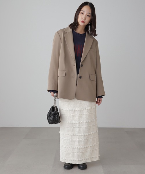 FREE'S MART(フリーズマート)の「◆ぽこぽこIラインスカート(スカート・レディース・ホワイト/ブラック/レッド・FREE)」の9枚目の写真