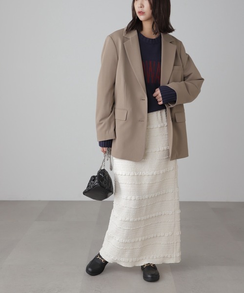 FREE'S MART(フリーズマート)の「◆ぽこぽこIラインスカート(スカート・レディース・ホワイト/ブラック/レッド・FREE)」の10枚目の写真