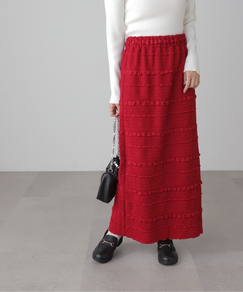 FREE'S MART(フリーズマート)の「◆ぽこぽこIラインスカート(スカート・レディース・ホワイト/ブラック/レッド・FREE)」の13枚目の写真