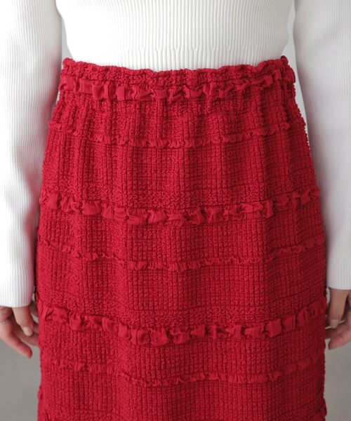 FREE'S MART(フリーズマート)の「◆ぽこぽこIラインスカート(スカート・レディース・ホワイト/ブラック/レッド・FREE)」の22枚目の写真