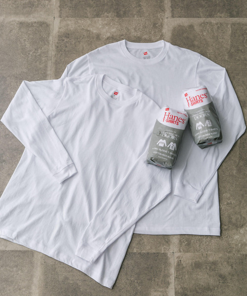 URBAN RESEARCH DOORS（アーバンリサーチドアーズ）の「『別注』Hanes×DOORS　2P DOORS Fit Long-Sleeve T-shirts2（Tシャツ/カットソー・メンズ・ホワイト・MEDIUM/LARGE/X-LARGE）」の6枚目の写真