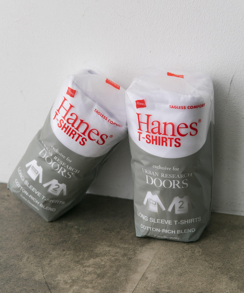 URBAN RESEARCH DOORS（アーバンリサーチドアーズ）の「『別注』Hanes×DOORS　2P DOORS Fit Long-Sleeve T-shirts2（Tシャツ/カットソー・メンズ・ホワイト・MEDIUM/LARGE/X-LARGE）」の8枚目の写真