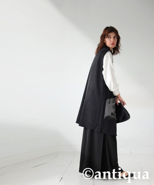 antiqua(アンティカ)の「ニュアンス柄ジレ(ベスト・レディース・ブラック・ONESIZE)」の8枚目の写真