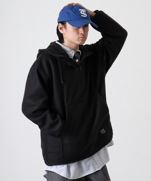 FUNALIVE（ファンアライブ）の「両面起毛オーバーサイズ アノラックパーカー（パーカー・メンズ・スミクロ/ライトカーキ/ブラック/杢グレー・M/L/LL）」の15枚目の写真