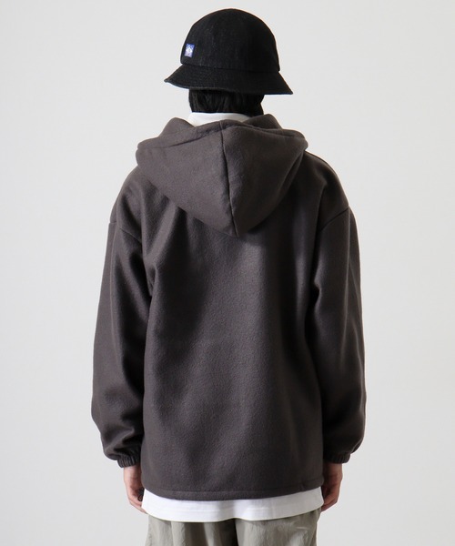 FUNALIVE（ファンアライブ）の「両面起毛オーバーサイズ アノラックパーカー（パーカー・メンズ・スミクロ/ライトカーキ/ブラック/杢グレー・M/L/LL）」の5枚目の写真