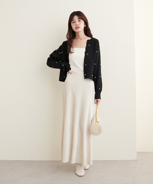 natural couture(ナチュラルクチュール)の「【Web限定】パールドットスカラップカーデ(カーディガン/ボレロ・レディース・モカ/ネイビー/レッド/アイボリー/グレイッシュベージュ/ブラック・FREE)」の15枚目の写真