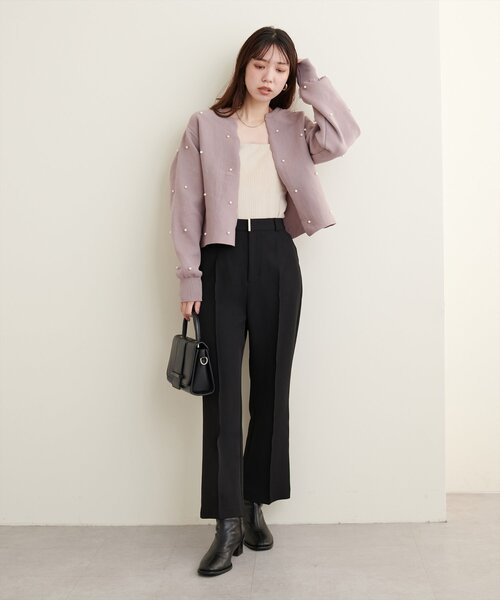 natural couture(ナチュラルクチュール)の「【Web限定】パールドットスカラップカーデ(カーディガン/ボレロ・レディース・モカ/ネイビー/レッド/アイボリー/グレイッシュベージュ/ブラック・FREE)」の22枚目の写真