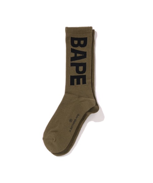 A BATHING APE（アベイシングエイプ）の「BAPE SOCKS（ソックス/靴下・メンズ・オリーブ/ベージュ/オレンジ/ブラウン・MEDIUM/LARGE）」の3枚目の写真