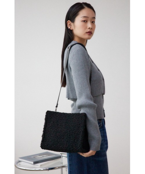 AZUL by moussy（アズールバイマウジー）の「ナローハンドルボアミニトートバッグ（トートバッグ・レディース・ベージュ/アイボリー/ブラック・FREE）」の16枚目の写真