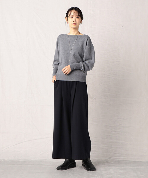 Comme Ca Mature(コムサマチュア)の「裏起毛ストレッチワイドパンツ(その他パンツ・レディース・チャコール/ネイビー・FREE)」の8枚目の写真