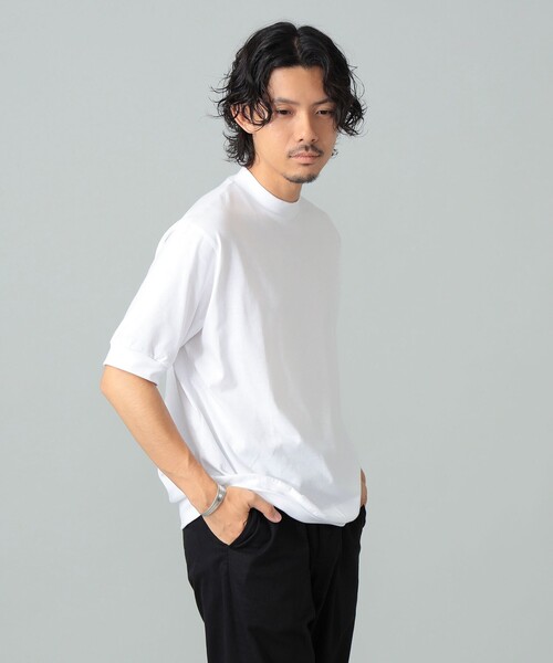 BRILLA per il gusto(ブリッラペルイルグースト)の「ANTICIPO / コットンスムース ハイネック Tシャツ(Tシャツ/カットソー・メンズ・ホワイト/ブラック/ネイビー・42/44/46/48/50)」の5枚目の写真