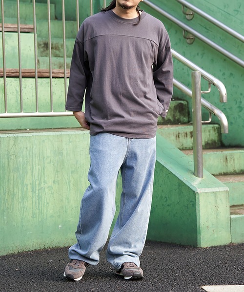 VENCEEXCHANGE（ヴァンスエクスチェンジ）の「Goodwear グッドウェア 七分袖フットボールTシャツ（Tシャツ/カットソー・メンズ・ホワイト/ピンク/チャコール/ブラック・M/L/LL）」の19枚目の写真