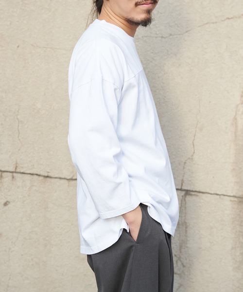 VENCEEXCHANGE（ヴァンスエクスチェンジ）の「Goodwear グッドウェア 七分袖フットボールTシャツ（Tシャツ/カットソー・メンズ・ホワイト/ピンク/チャコール/ブラック・M/L/LL）」の5枚目の写真