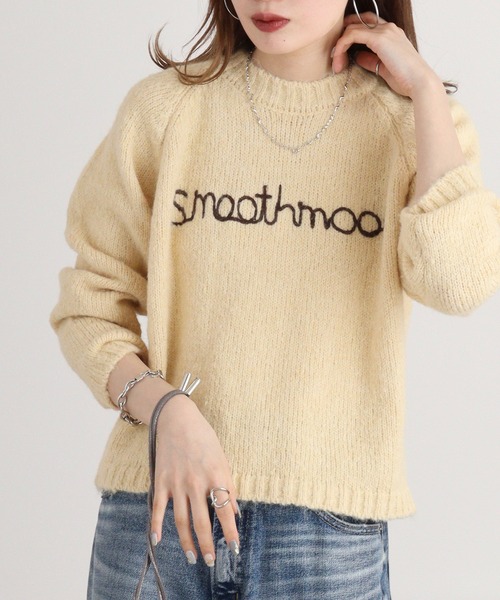 【セール】RELACLO select フロント英字刺繍 起毛ニットプルオーバー（ニット/セーター）｜FUNALIVE（ファンアライブ）