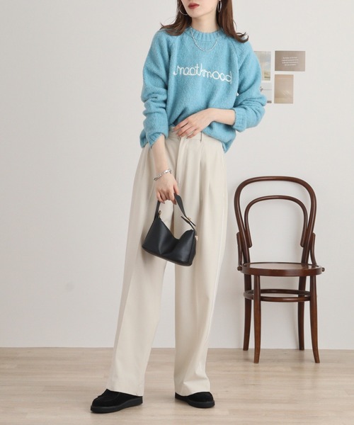 【セール】RELACLO select フロント英字刺繍 起毛ニットプルオーバー（ニット/セーター）｜FUNALIVE（ファンアライブ）