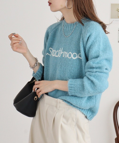 【セール】RELACLO select フロント英字刺繍 起毛ニットプルオーバー（ニット/セーター）｜FUNALIVE（ファンアライブ）