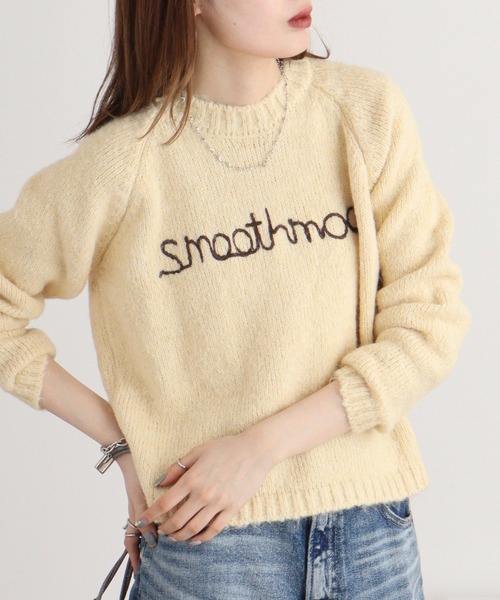 【セール】RELACLO select フロント英字刺繍 起毛ニットプルオーバー（ニット/セーター）｜FUNALIVE（ファンアライブ）