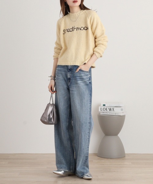 【セール】RELACLO select フロント英字刺繍 起毛ニットプルオーバー（ニット/セーター）｜FUNALIVE（ファンアライブ）