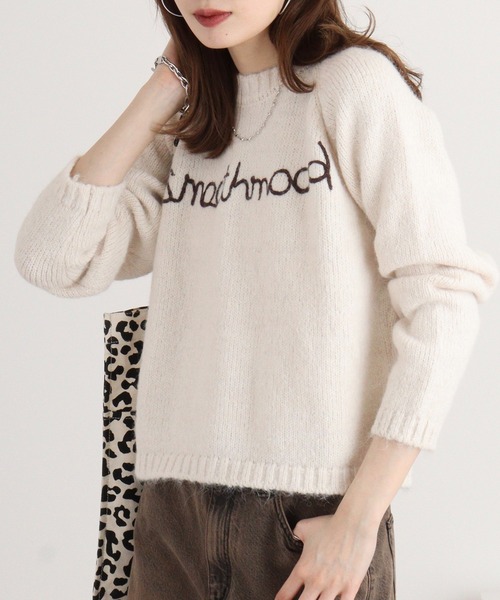 【セール】RELACLO select フロント英字刺繍 起毛ニットプルオーバー（ニット/セーター）｜FUNALIVE（ファンアライブ）