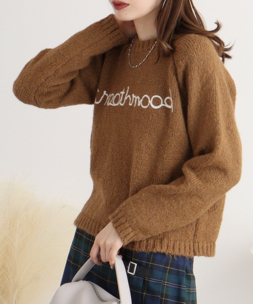 【セール】RELACLO select フロント英字刺繍 起毛ニットプルオーバー（ニット/セーター）｜FUNALIVE（ファンアライブ）