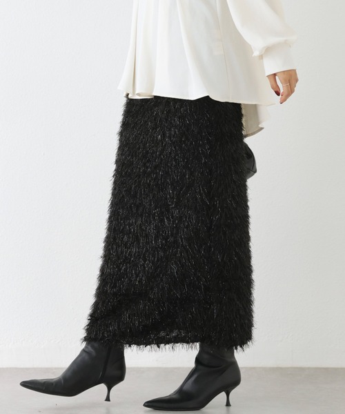 INCEDE（インシード）の「フェザーカットスカート（スカート・レディース・ライトグレー/クリーム/ブラック・M/L/LL）」の6枚目の写真