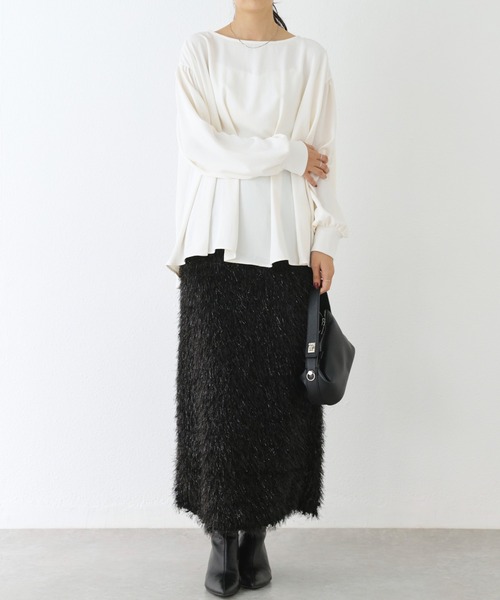 INCEDE（インシード）の「フェザーカットスカート（スカート・レディース・ライトグレー/クリーム/ブラック・M/L/LL）」の10枚目の写真