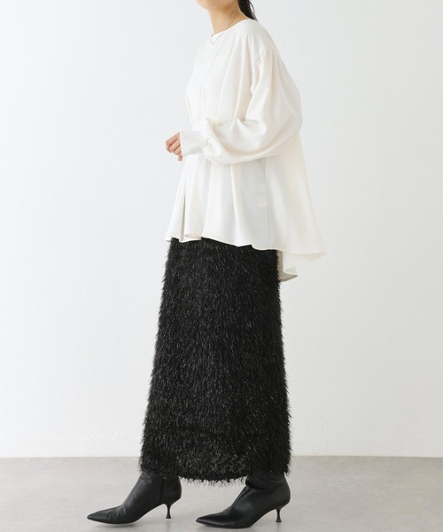 INCEDE（インシード）の「フェザーカットスカート（スカート・レディース・ライトグレー/クリーム/ブラック・M/L/LL）」の11枚目の写真