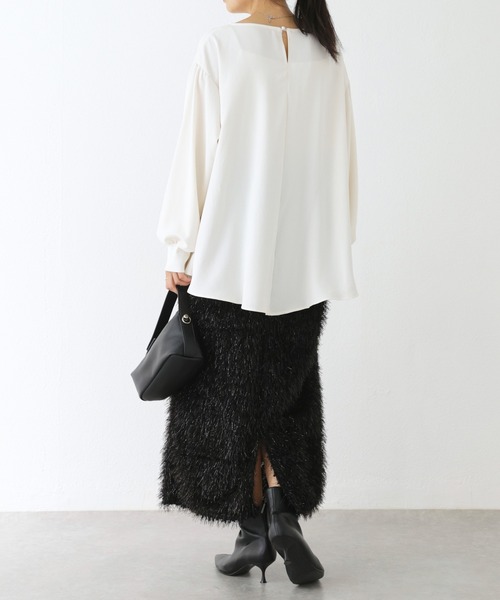 INCEDE（インシード）の「フェザーカットスカート（スカート・レディース・ライトグレー/クリーム/ブラック・M/L/LL）」の13枚目の写真