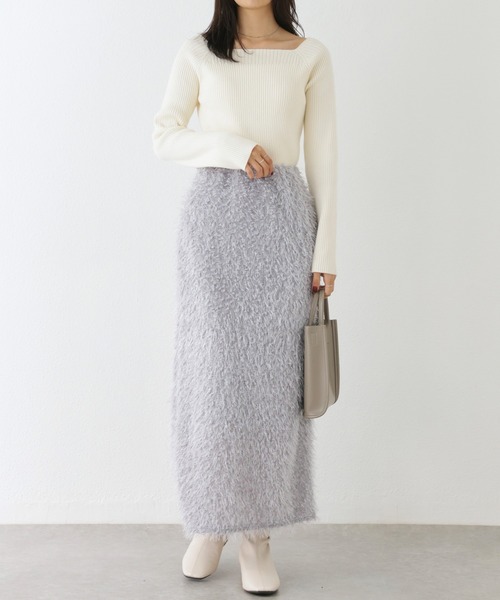 INCEDE（インシード）の「フェザーカットスカート（スカート・レディース・ライトグレー/クリーム/ブラック・M/L/LL）」の18枚目の写真