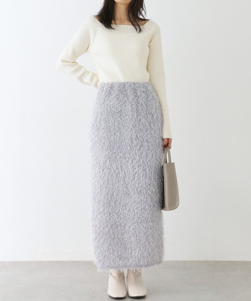 INCEDE（インシード）の「フェザーカットスカート（スカート・レディース・ライトグレー/クリーム/ブラック・M/L/LL）」の19枚目の写真