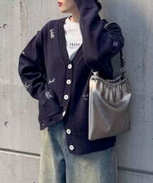 fredy emue | message刺繍ニットカーディガン(カーディガン/ボレロ)