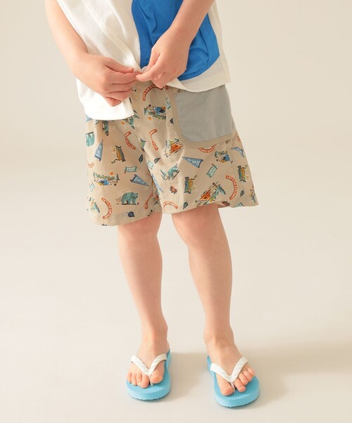 BEAMS mini（ビームスミニ）の「メッシュ ポケット ナイロン ショーツ 2025SS（90～150cm）（その他パンツ・キッズ・ベージュ/ネイビー・90/100/110/120/130/140/150）」の2枚目の写真