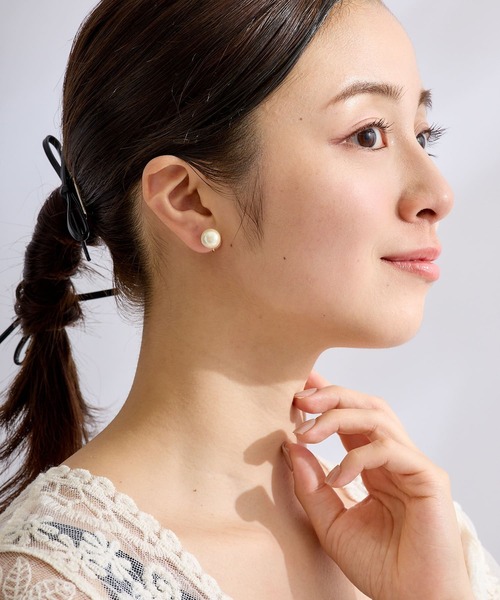 CALIN STANDARD(カリンスタンダード)の「◆金属アレルギー対応◆◆made in japan◆【痛くない】【落ちにくい】【ストレスフリーな着け心地】パール ループフィットイヤリング(イヤリング・レディース・ホワイト/アイボリー・FREE)」の8枚目の写真
