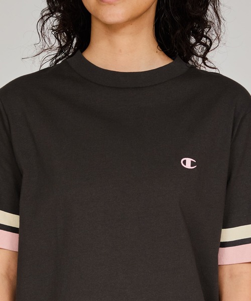 Champion（チャンピオン）の「【Champion/チャンピオン】レディース ショートスリーブTシャツ（Tシャツ/カットソー・レディース・ブラック系その他/ライトピンク/サックスブルー/ペールイエロー/ネイビー/ホワイト・LARGE/MEDIUM）」の11枚目の写真