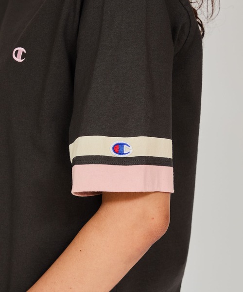 Champion（チャンピオン）の「【Champion/チャンピオン】レディース ショートスリーブTシャツ（Tシャツ/カットソー・レディース・ブラック系その他/ライトピンク/サックスブルー/ペールイエロー/ネイビー/ホワイト・LARGE/MEDIUM）」の12枚目の写真
