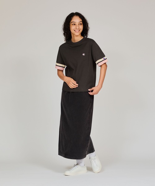 Champion（チャンピオン）の「【Champion/チャンピオン】レディース ショートスリーブTシャツ（Tシャツ/カットソー・レディース・ブラック系その他/ライトピンク/サックスブルー/ペールイエロー/ネイビー/ホワイト・LARGE/MEDIUM）」の14枚目の写真