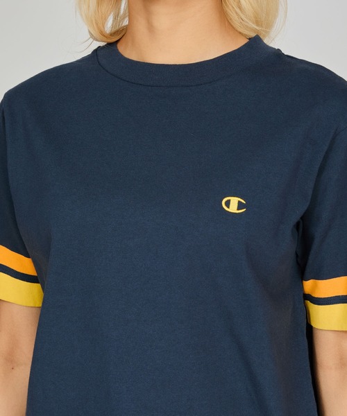 Champion（チャンピオン）の「【Champion/チャンピオン】レディース ショートスリーブTシャツ（Tシャツ/カットソー・レディース・ブラック系その他/ライトピンク/サックスブルー/ペールイエロー/ネイビー/ホワイト・LARGE/MEDIUM）」の22枚目の写真