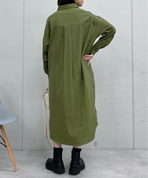 &soiree(アンドソワレ)の「【&soiree】2WAYシャツワンピース(CP)(シャツワンピース・レディース・カーキ/ブラック・FREE)」の9枚目の写真