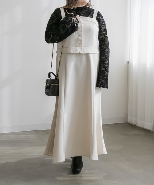 CLETTE(クレット)の「ベロアレースプルオーバー(Tシャツ/カットソー・レディース・ブラウン/アイボリー/ブラック・LL/3L/4L)」の7枚目の写真