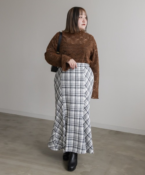 CLETTE(クレット)の「ベロアレースプルオーバー(Tシャツ/カットソー・レディース・ブラウン/アイボリー/ブラック・LL/3L/4L)」の11枚目の写真