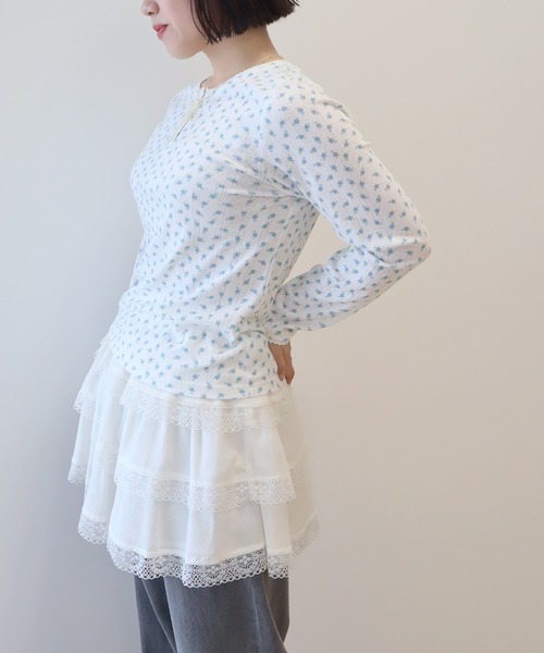 earth music&ecology(アースミュージックアンドエコロジー)の「アイレットジャカードタイトプルオーバー(Tシャツ/カットソー・レディース・グレー/ブルー/ピンク・FREE)」の7枚目の写真