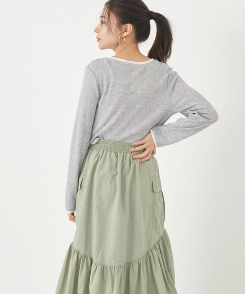 earth music&ecology(アースミュージックアンドエコロジー)の「アイレットジャカードタイトプルオーバー(Tシャツ/カットソー・レディース・グレー/ブルー/ピンク・FREE)」の18枚目の写真