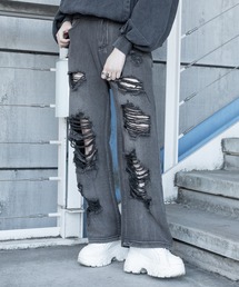 レディースのデニムパンツ（クラッシュ・ダメージ）ファッション通販